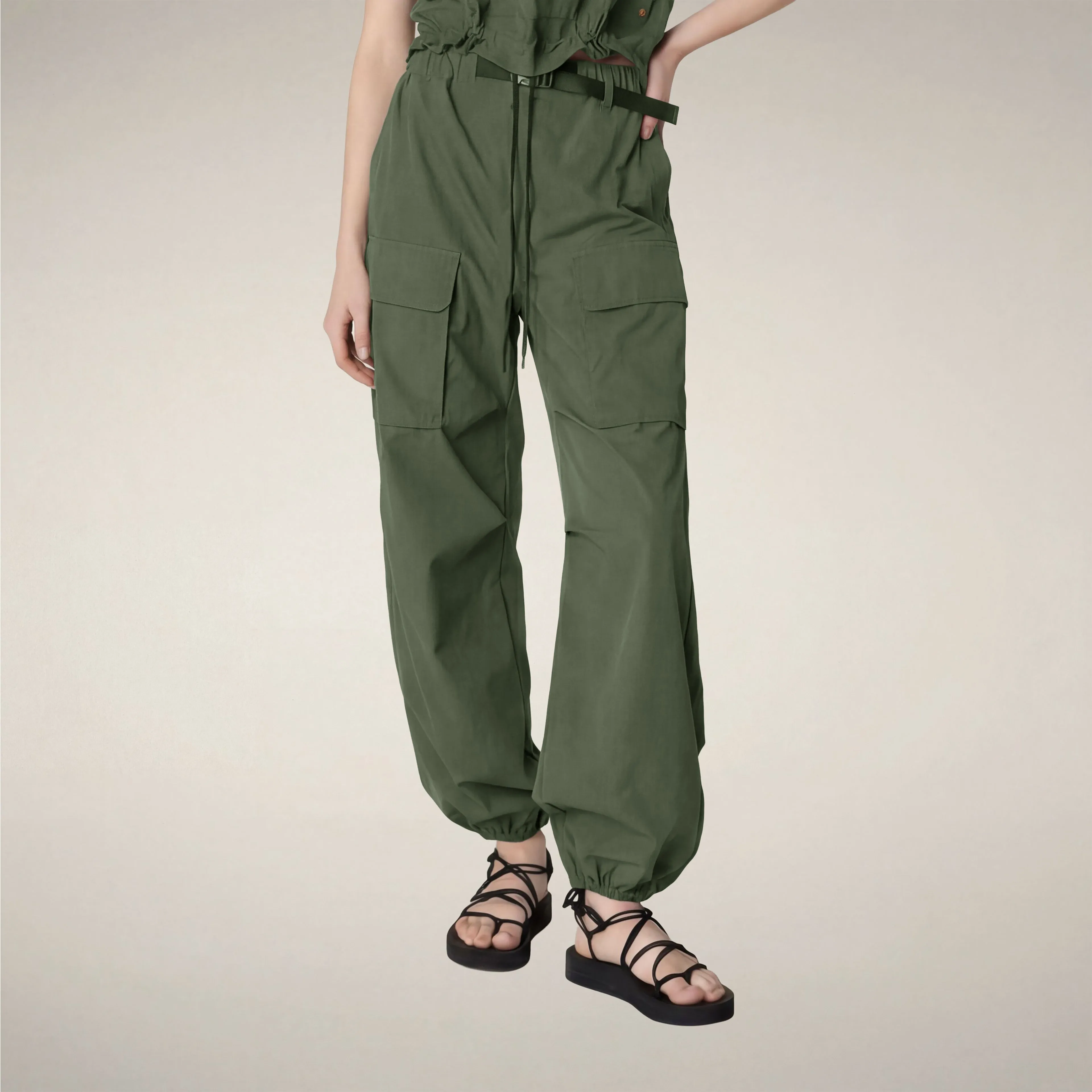 Women's cargo pants neoma in thyme green sold by Save The Duck product image thumbnail 5