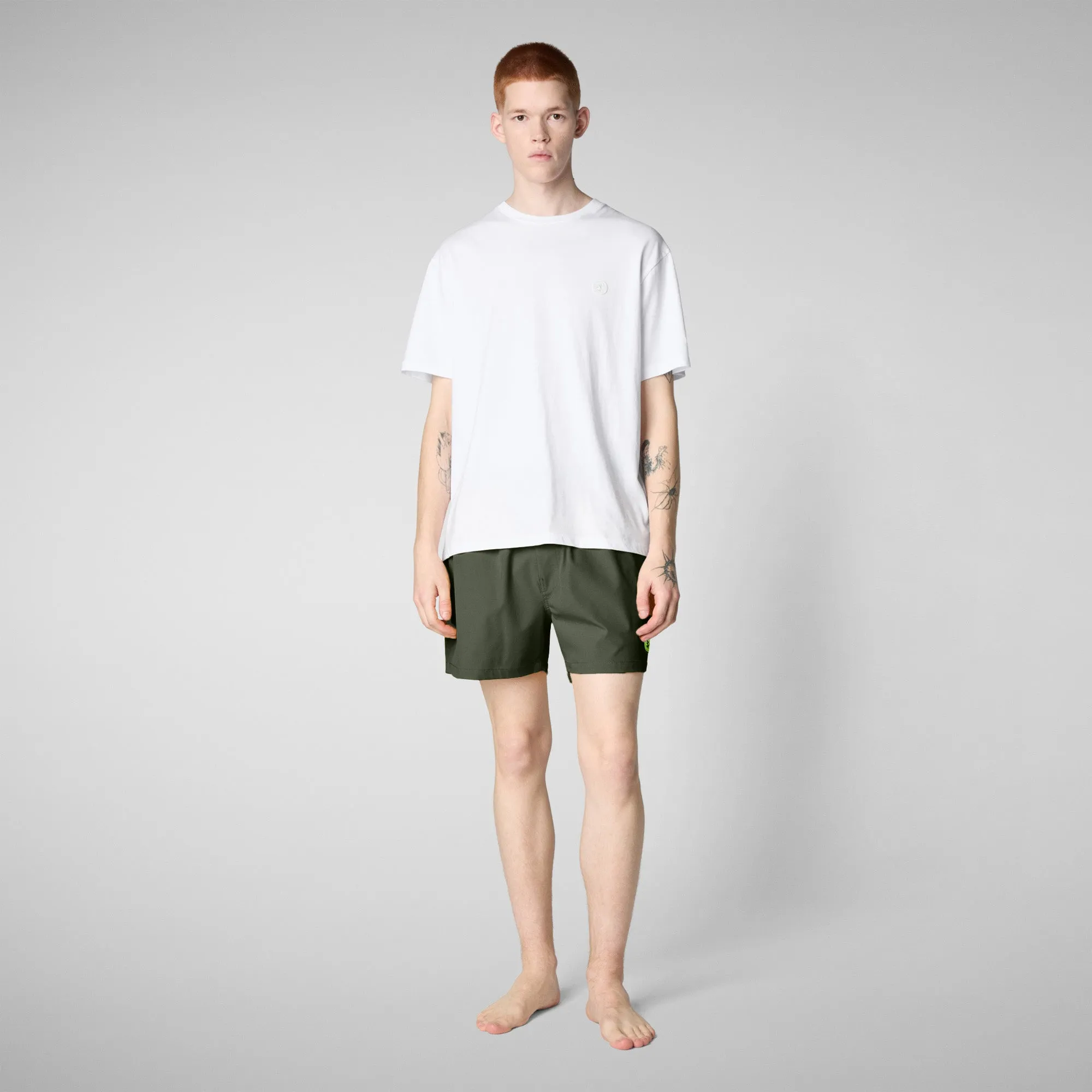 Men's Swim Shorts Demna in Snake Green sold by Save The Duck