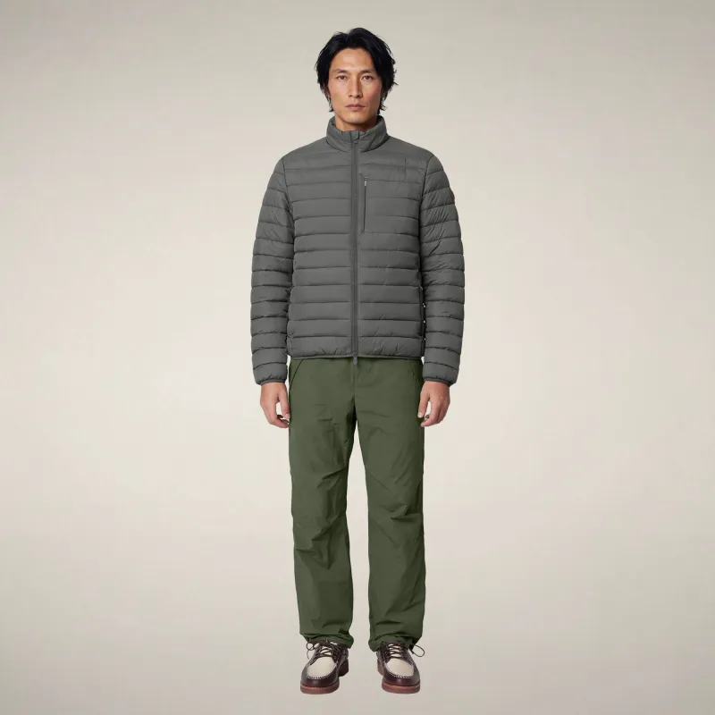 Men's Puffer Jacket Erion in Gunmetal Grey made by Save The Duck