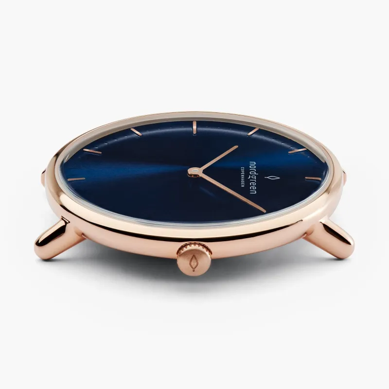 Native 32mm - Rose Gold - Navy Dial sold by Nordgreen