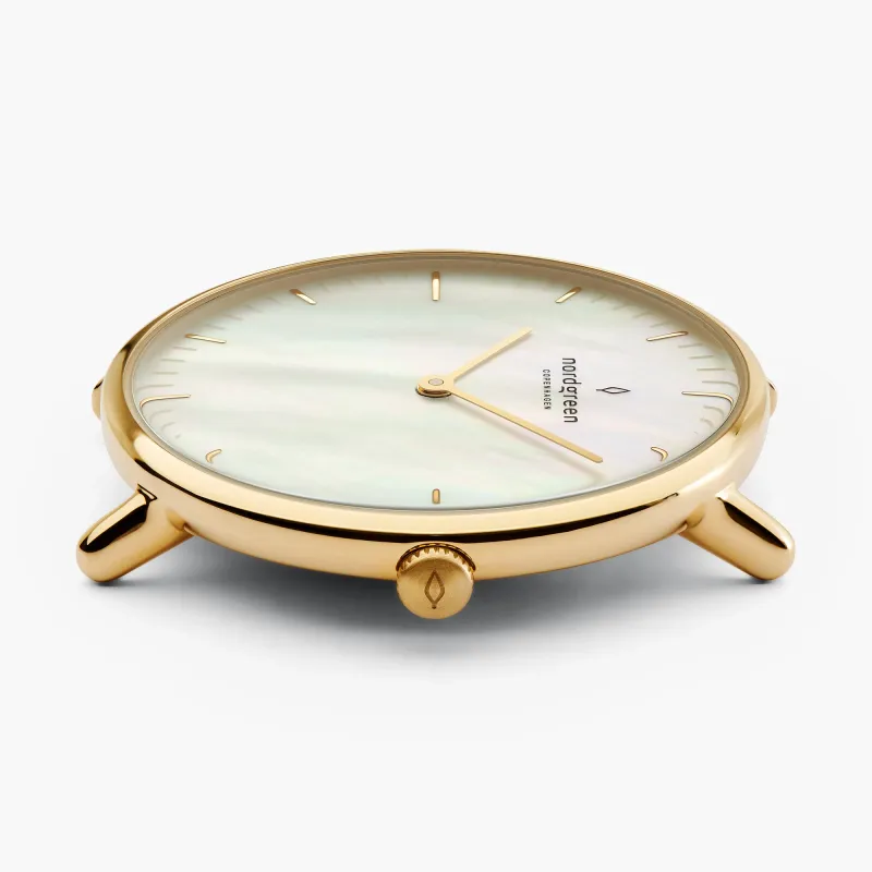 Native 32mm - Gold - Mother of Pearl Dial sold by Nordgreen