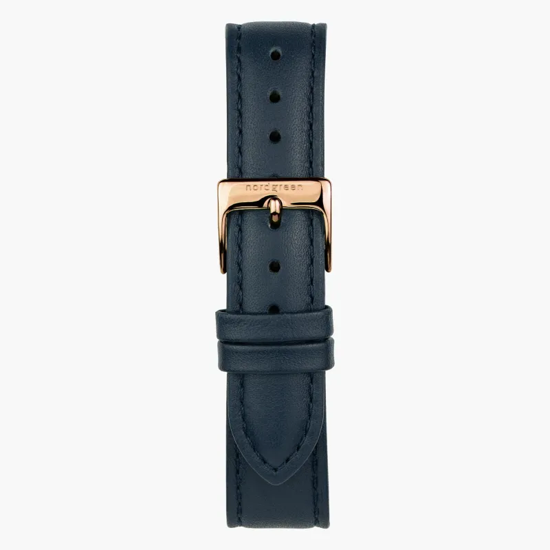 Navy Leather XL - Rose Gold sold by Nordgreen
