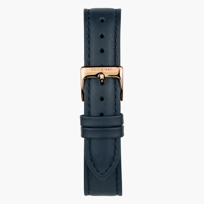 Navy Leather - Rose Gold sold by Nordgreen