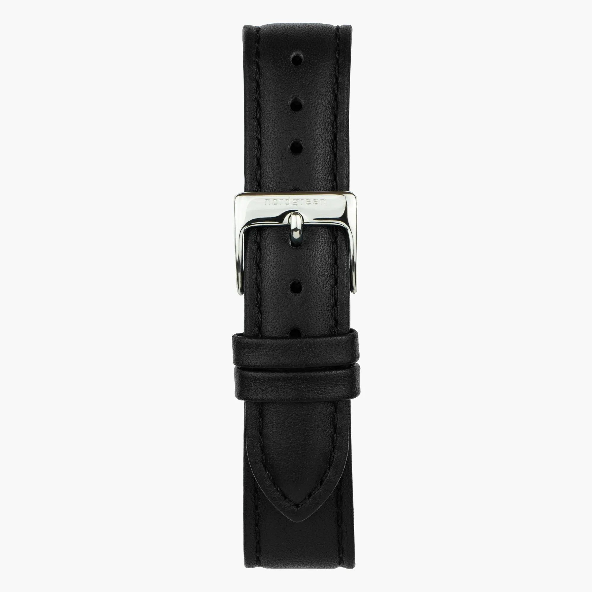 Black Leather Strap - Silver sold by Nordgreen