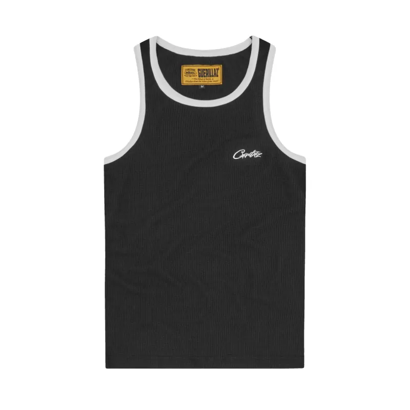 MENS CONTRAST ALLSTARZ TANK TOP [BLACK] sold by Corteiz