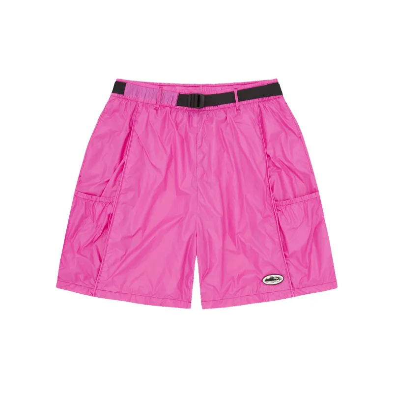 ALCATRAZ NYLON PATCH SHORTS [HOT PINK] sold by Corteiz