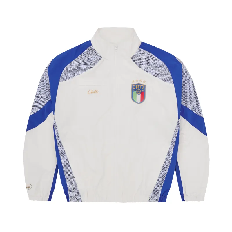 ITALIA SHUKU JACKET [WHITE/BLUE] sold by Corteiz