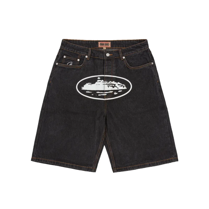 ISLAND BAGGY DENIM SHORT [WASHED BLACK] sold by Corteiz