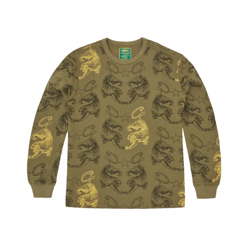 MENS TIGER WAFFLE LONGSLEEVE [KHAKI] sold by Corteiz