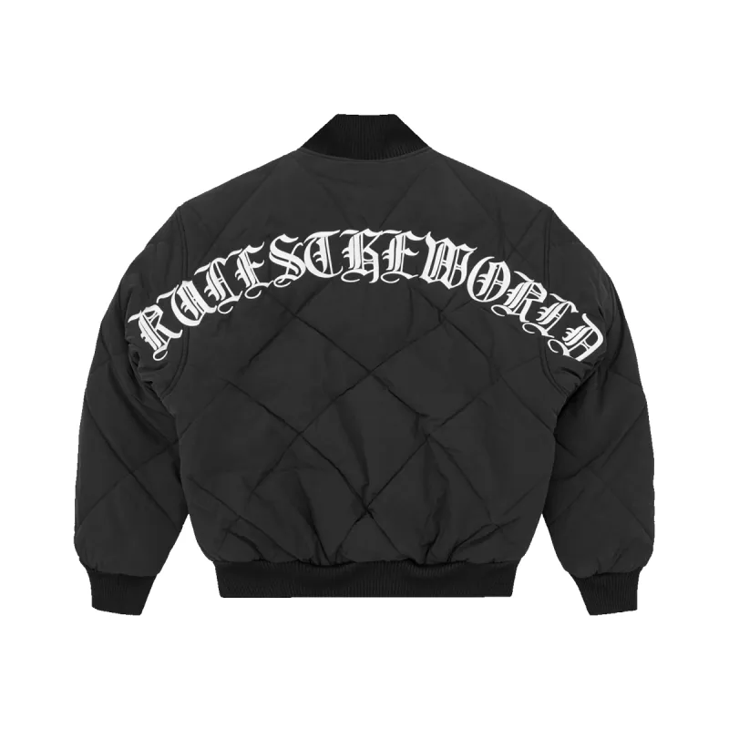 OLDE ENGLISH QUILTED BOMBER JACKET [BLACK] sold by Corteiz