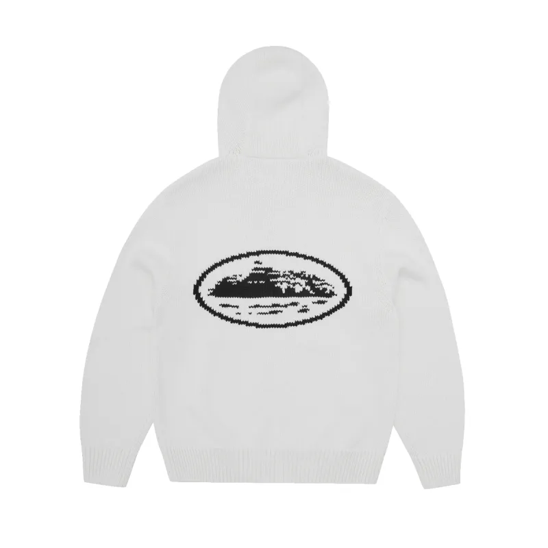 ALCATRAZ HEAVY KNIT ZIP HOODIE [NATURAL] sold by Corteiz