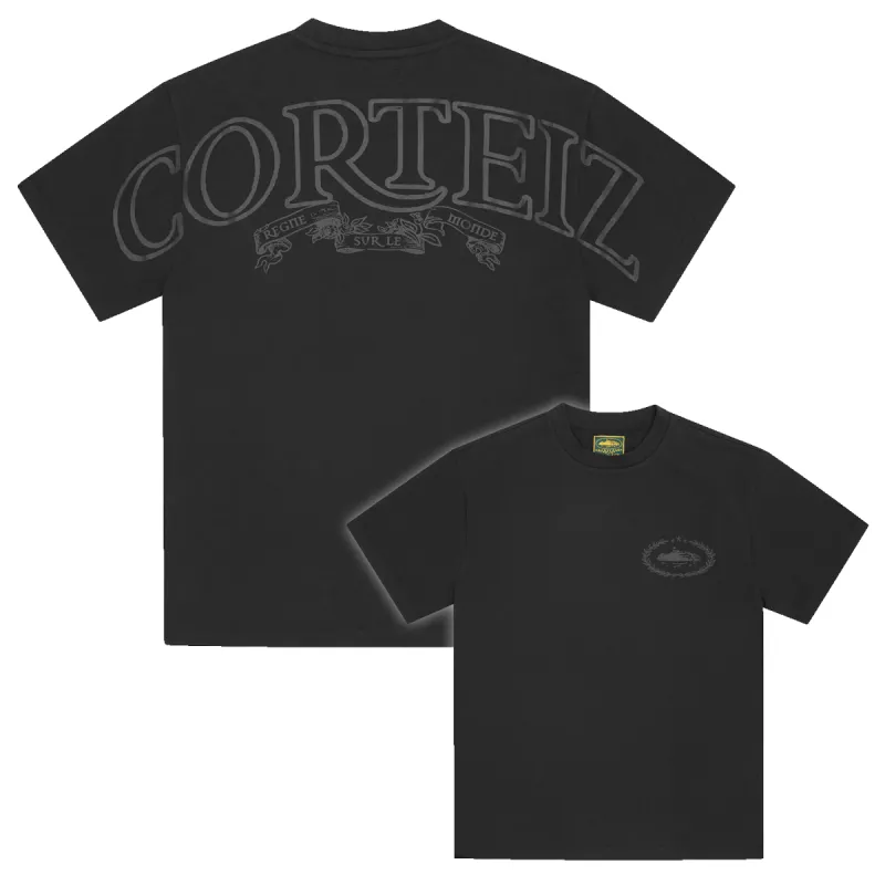 ROYALE HEAVYWEIGHT TEE [BLACK/BLACK] sold by Corteiz