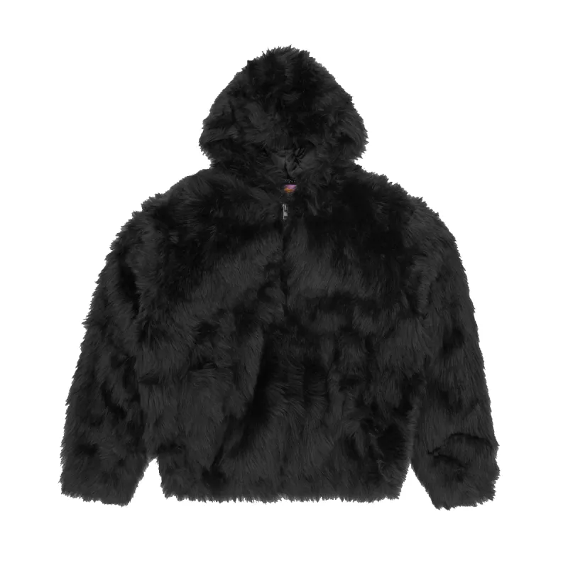 HOODED FUR JACKET [BLACK] made by Corteiz