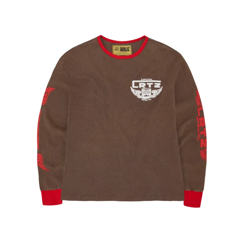 GASOLINA WAFFLE LONGSLEEVE [BROWN] sold by Corteiz