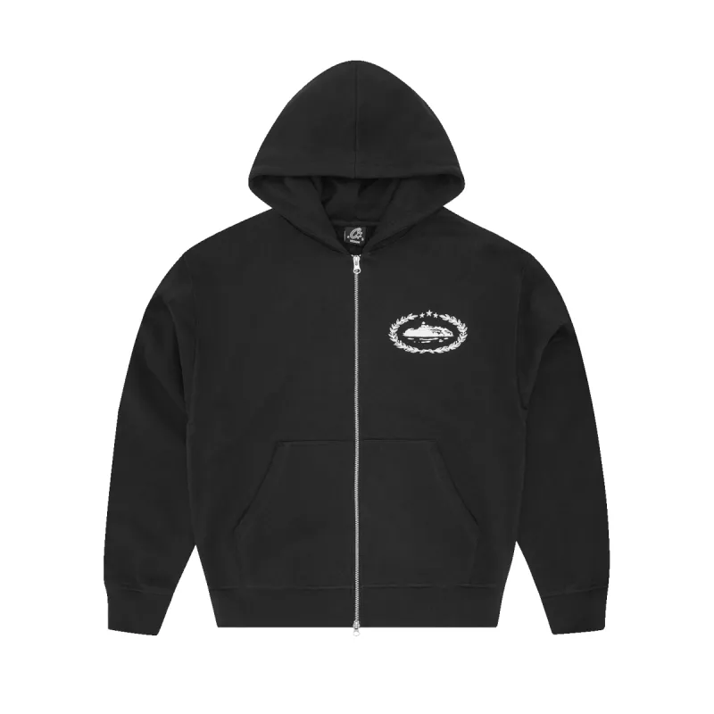 SUPERIOR ROYALE ZIP HOODIE [BLACK] sold by Corteiz