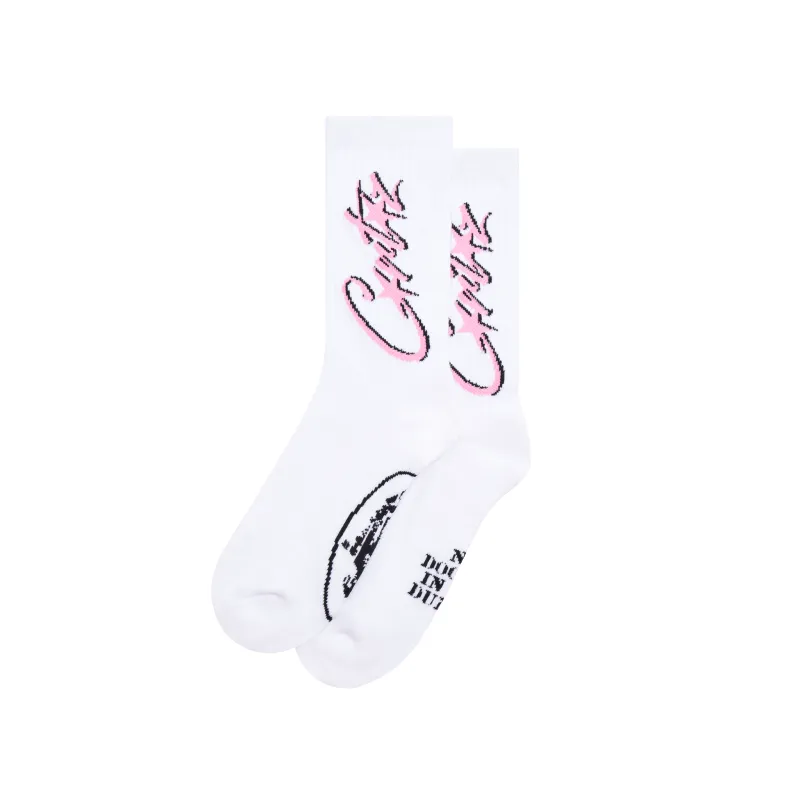 ALLSTARZ SOCKS [WHITE & PINK] sold by Corteiz