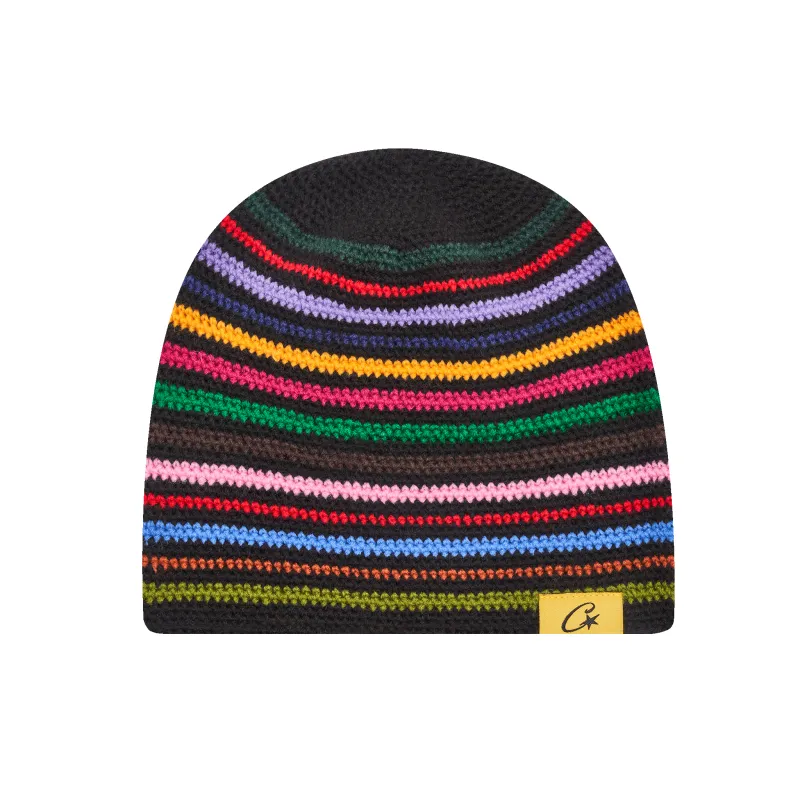 【BAON】[unisex] Koiti Color Matching Stripe Over Knit Color Matching Striped Beanie Hat - Stripe Beanie and