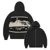 ISLAND MIXED PANEL ZIP HOODIE [BLACK] sold by Corteiz