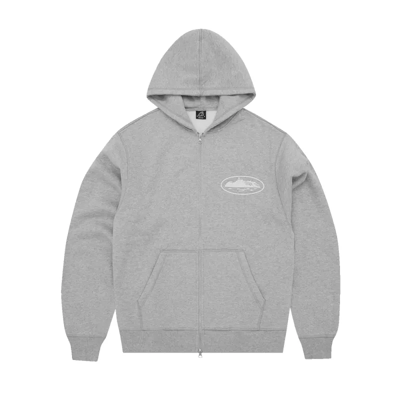 ISLAND PUFF PRINT ZIP HOODIE [HEATHER GREY] sold by Corteiz