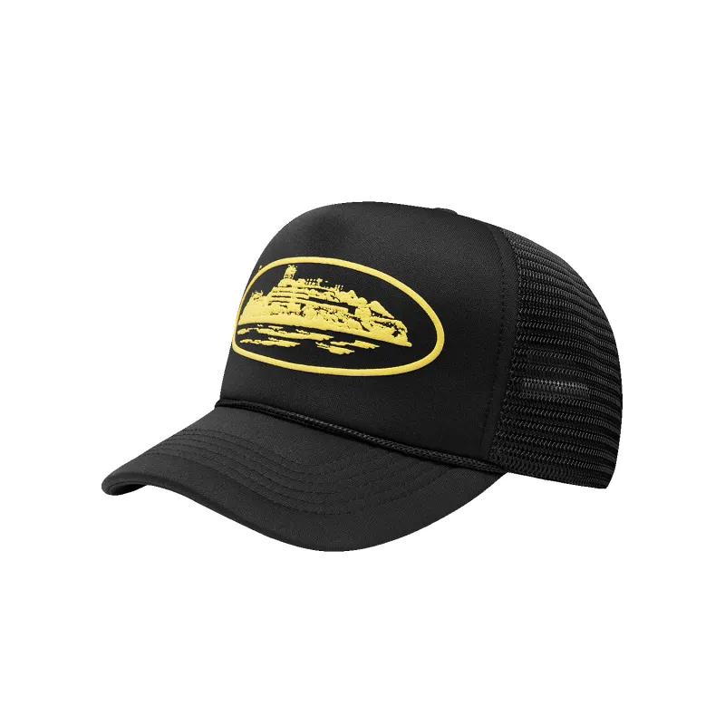 ALCATRAZ PREMIUM TRUCKER [BLACK & YELLOW] sold by Corteiz