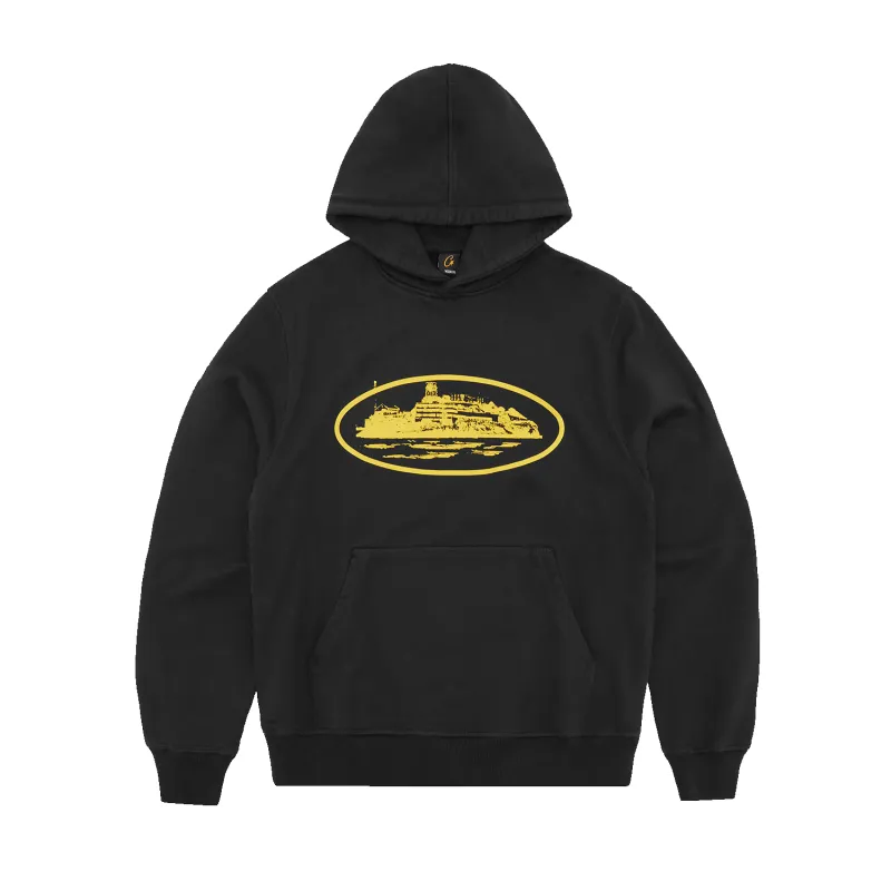 ALCATRAZ HOODIE V2 [BLACK & YELLOW] sold by Corteiz