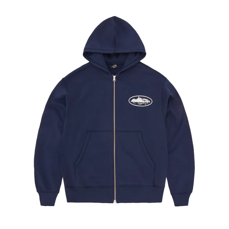 ISLAND PUFF PRINT ZIP HOODIE [NAVY] sold by Corteiz