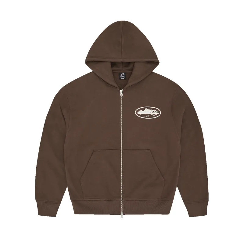 ISLAND PUFF PRINT ZIP HOODIE [BROWN] sold by Corteiz