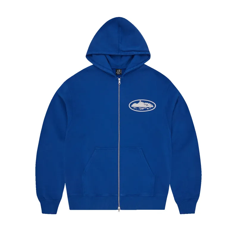 ISLAND PUFF PRINT ZIP HOODIE [WASHED ROYAL] sold by Corteiz