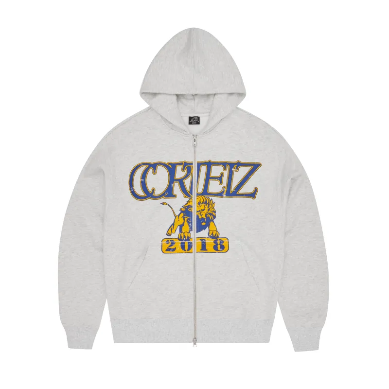 LION BOXY ZIP HOODIE [LIGHT HEATHER] sold by Corteiz