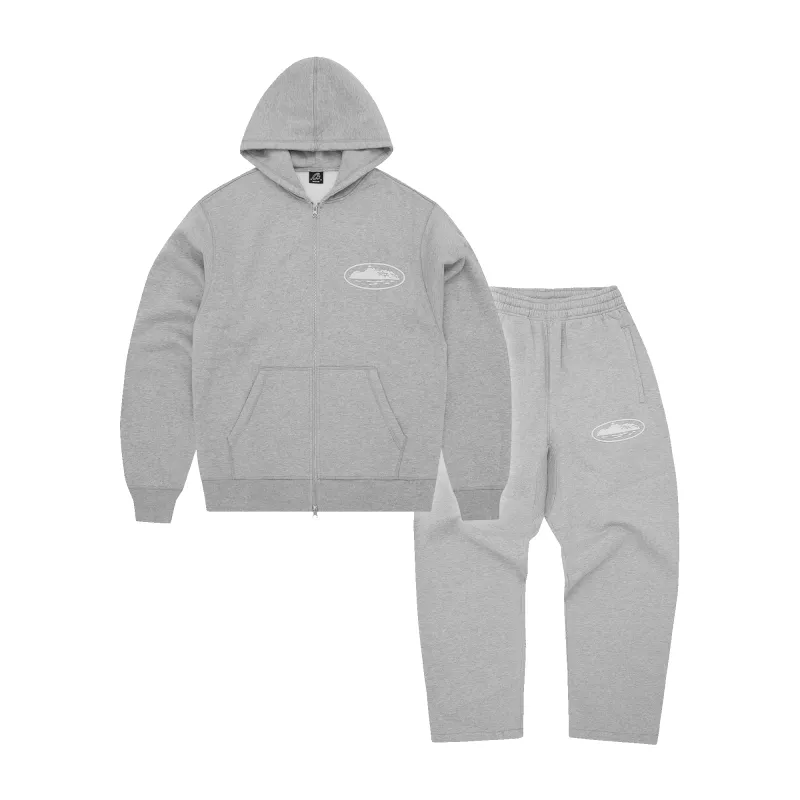 ISLAND PUFF PRINT TRACKSUIT [HEATHER GREY] sold by Corteiz