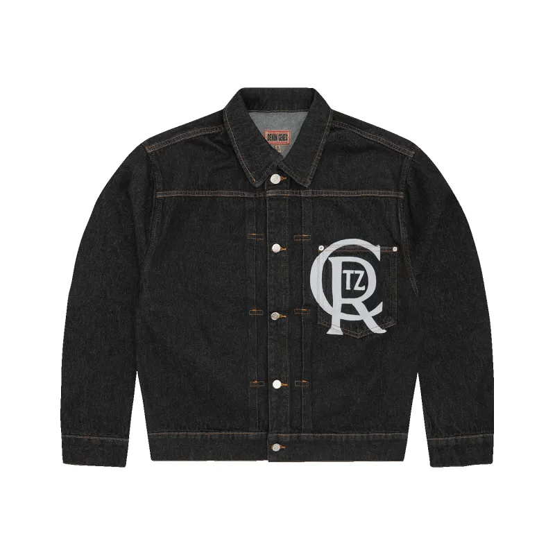 ALCATRAZ PATTERN DENIM JACKET [BLACK] | Parallel