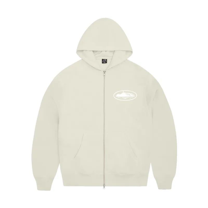 ISLAND PUFF PRINT ZIP HOODIE [OFF WHITE] sold by Corteiz