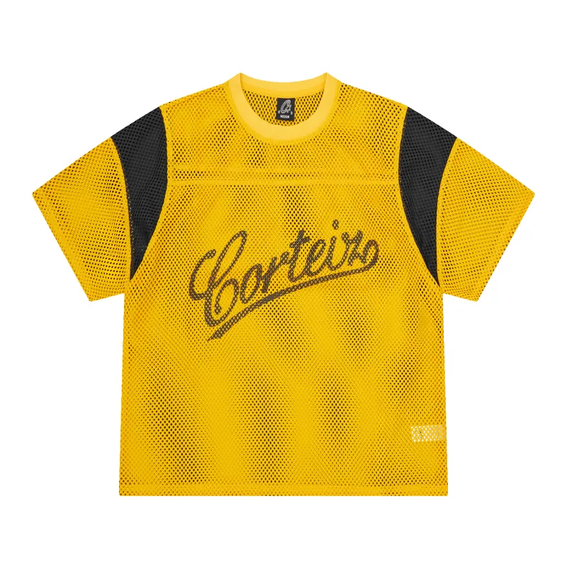 OPEN MESH PANEL JERSEY [YELLOW/BLACK] sold by Corteiz