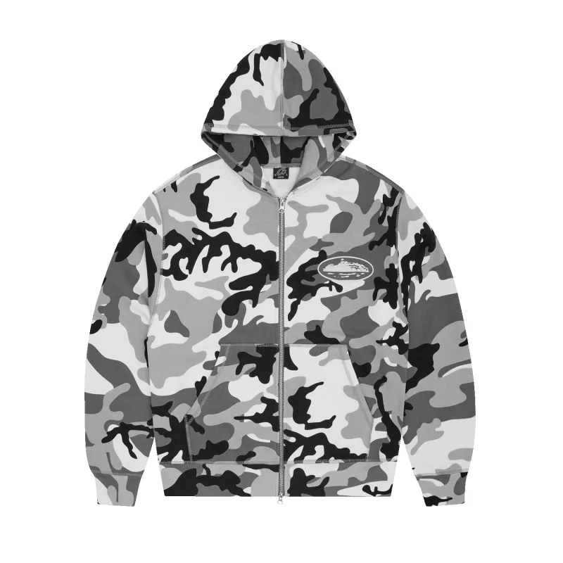 ISLAND PUFF PRINT ZIP HOODIE [ARCTIC CAMO] sold by Corteiz