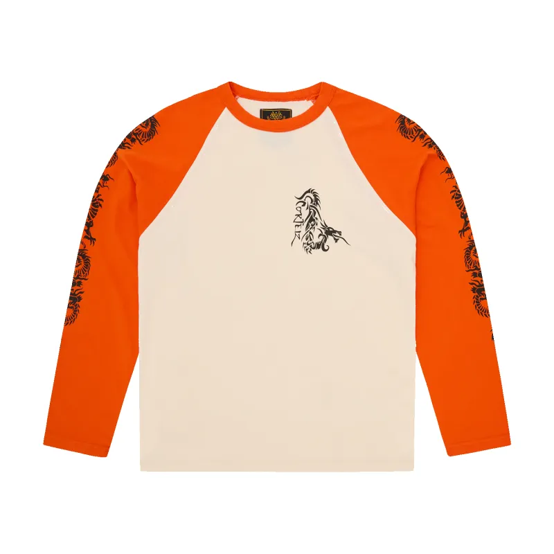 DRAGON RAGLAN LS [ORANGE] sold by Corteiz