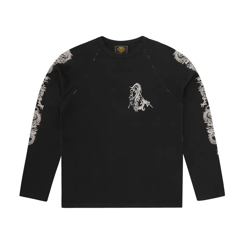 DRAGON RAGLAN LS [BLACK] sold by Corteiz