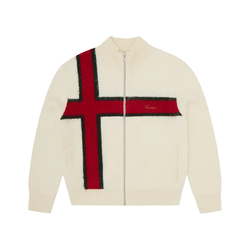 LUX KNIT ZIP UP [CREAM] sold by Corteiz