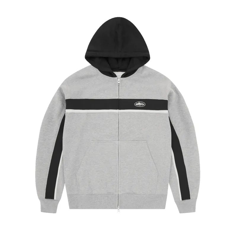 RIBBED SPORTEIZ ZIP HOODIE [HEATHER GREY] sold by Corteiz
