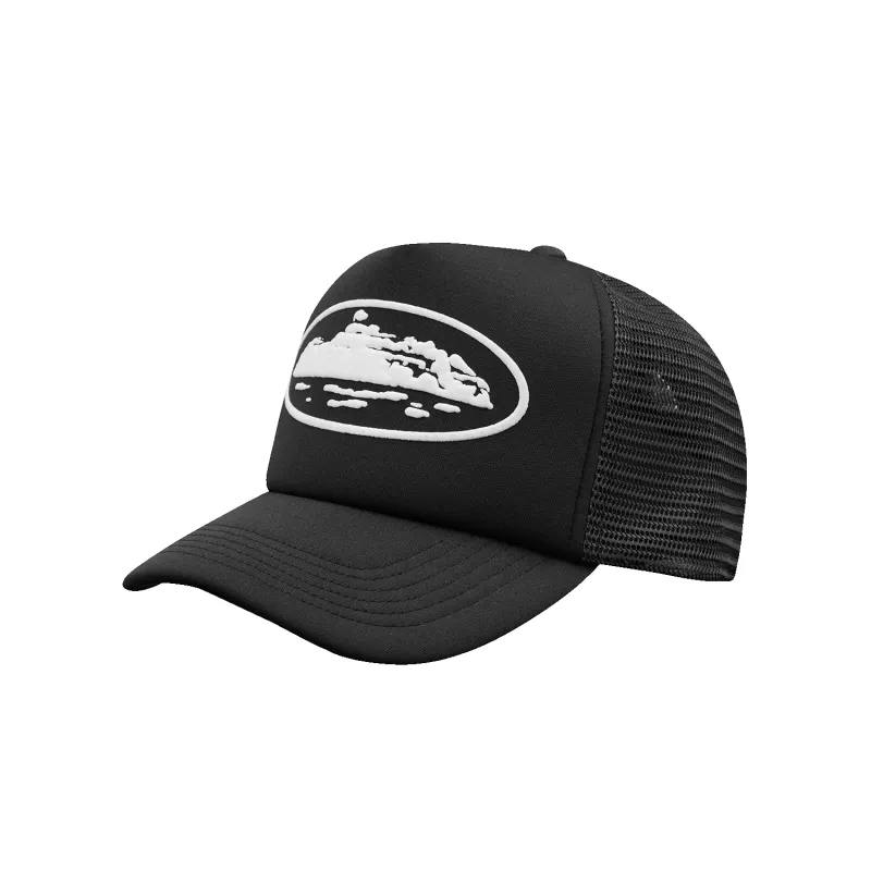 ISLAND PUFF PRINT TRUCKER HAT [BLACK] sold by Corteiz