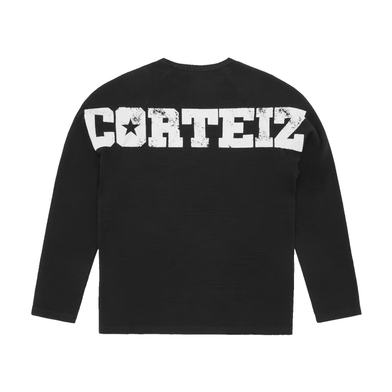 STAR RAGLAN WAFFLE THERMAL [BLACK] sold by Corteiz