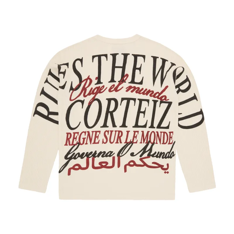 WORLDWIDE WAFFLE THERMAL [CREAM] sold by Corteiz
