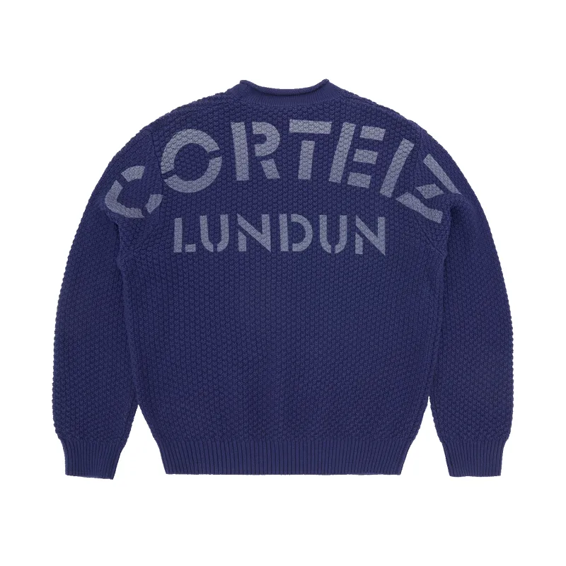 GUERILLAZ KNIT SWEATER [NAVY] sold by Corteiz
