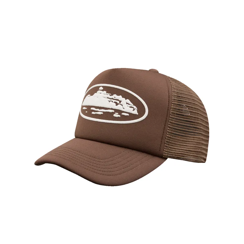 ISLAND PUFF PRINT TRUCKER HAT [BROWN] sold by Corteiz