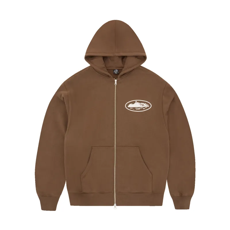 ISLAND PUFF PRINT ZIP HOODIE [BROWN] sold by Corteiz
