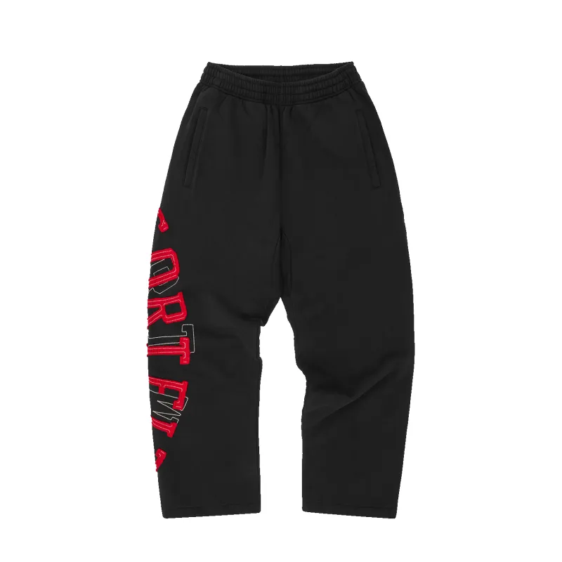 LUNDUN STITCH OPEN HEM SWEATPANT [BLACK] sold by Corteiz