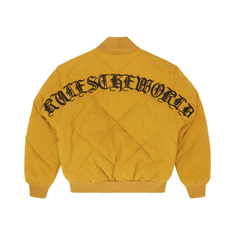 OLDE ENGLISH QUILTED BOMBER JACKET [YELLOW] sold by Corteiz