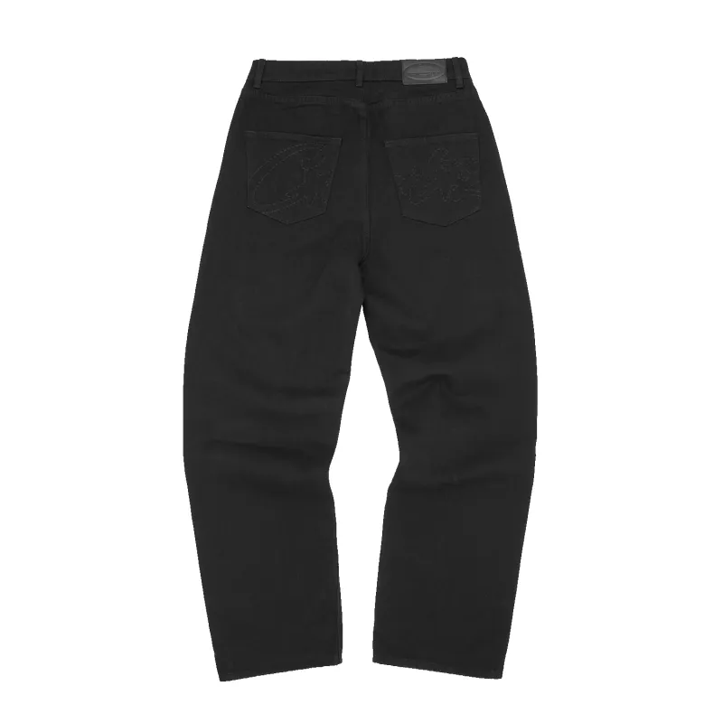 ALLSTARZ BAGGY JEANS [TRIPLE BLACK] sold by Corteiz
