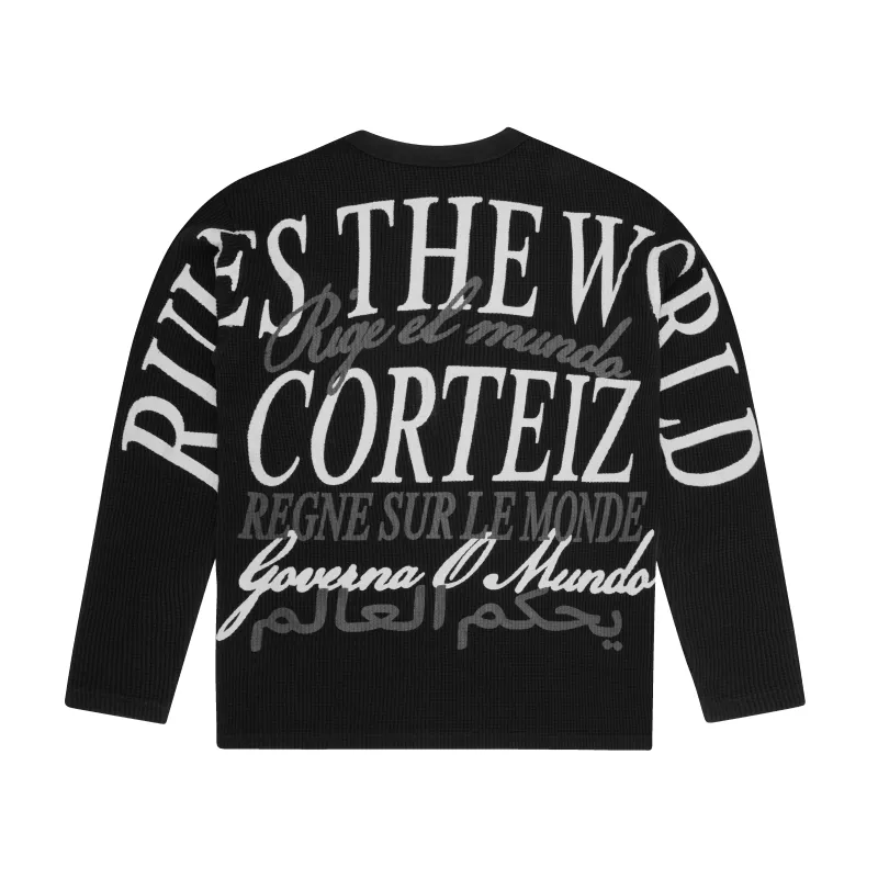 WORLDWIDE WAFFLE THERMAL [BLACK] made by Corteiz
