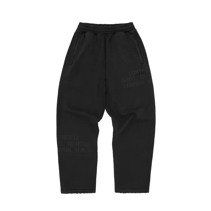 HMP STENCIL OPEN HEM SWEATPANT [BLACK OVERDYE] made by Corteiz