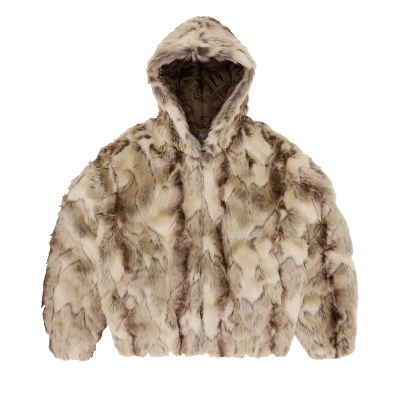 PELT HOODED FUR JACKET [FAWN] made by Corteiz